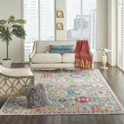 Nourison Home Ankara Global  Grey Multicolor  Traditional