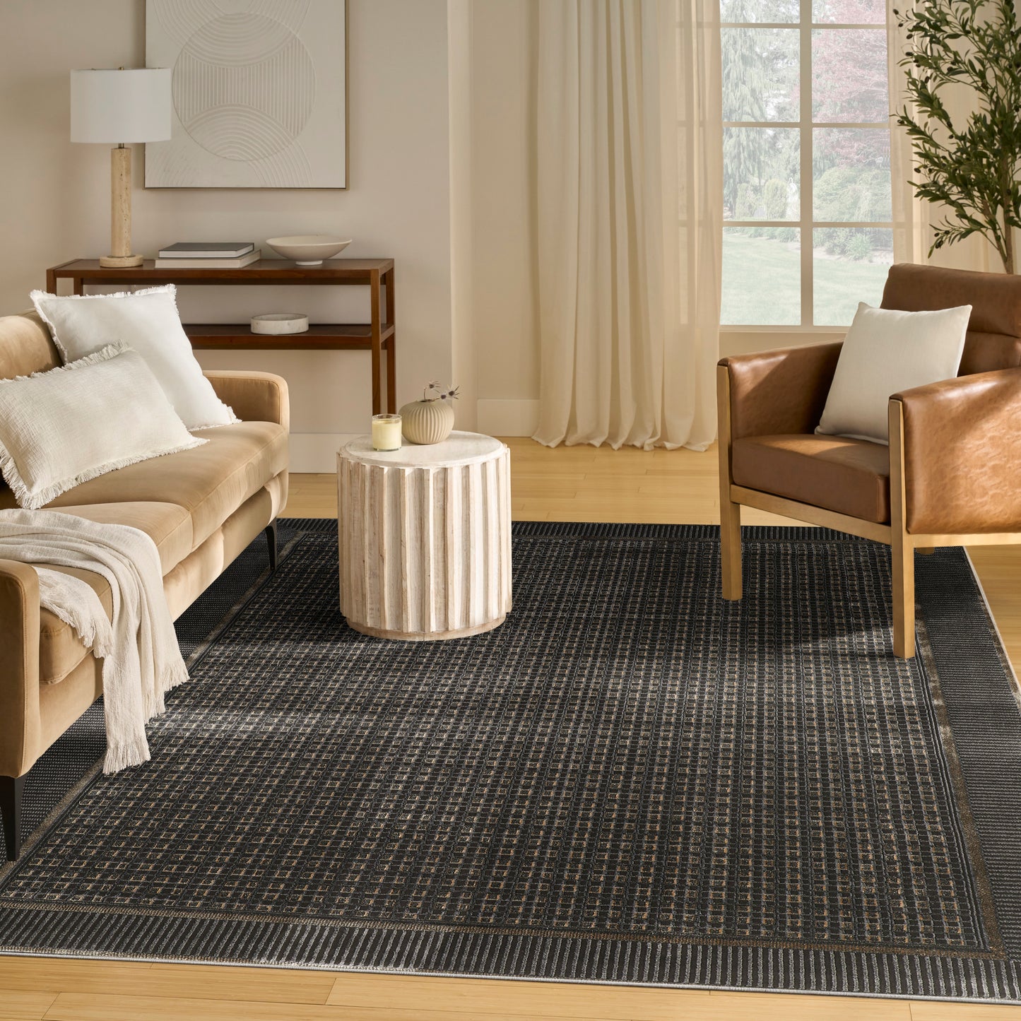 Nourison Home Nordic  Black Taupe  Contemporary