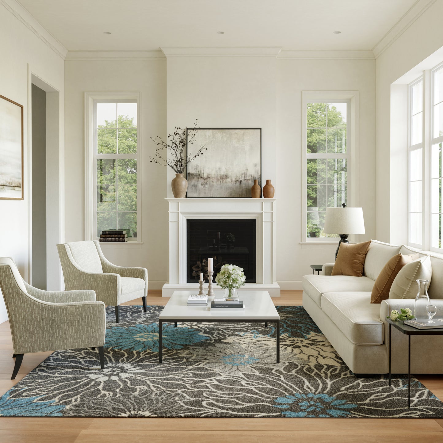 Nourison Home Passion  Charcoal Blue  Contemporary