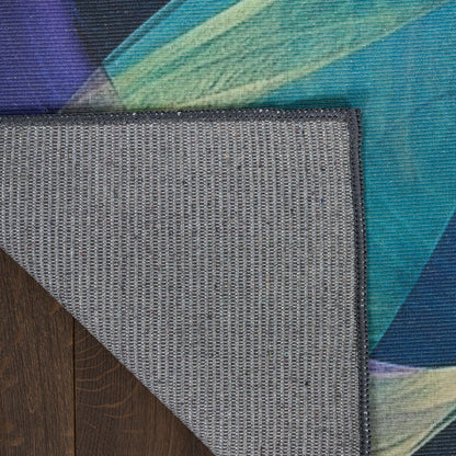 Nourison Home Nourison Washables  Blue Multicolor  Contemporary