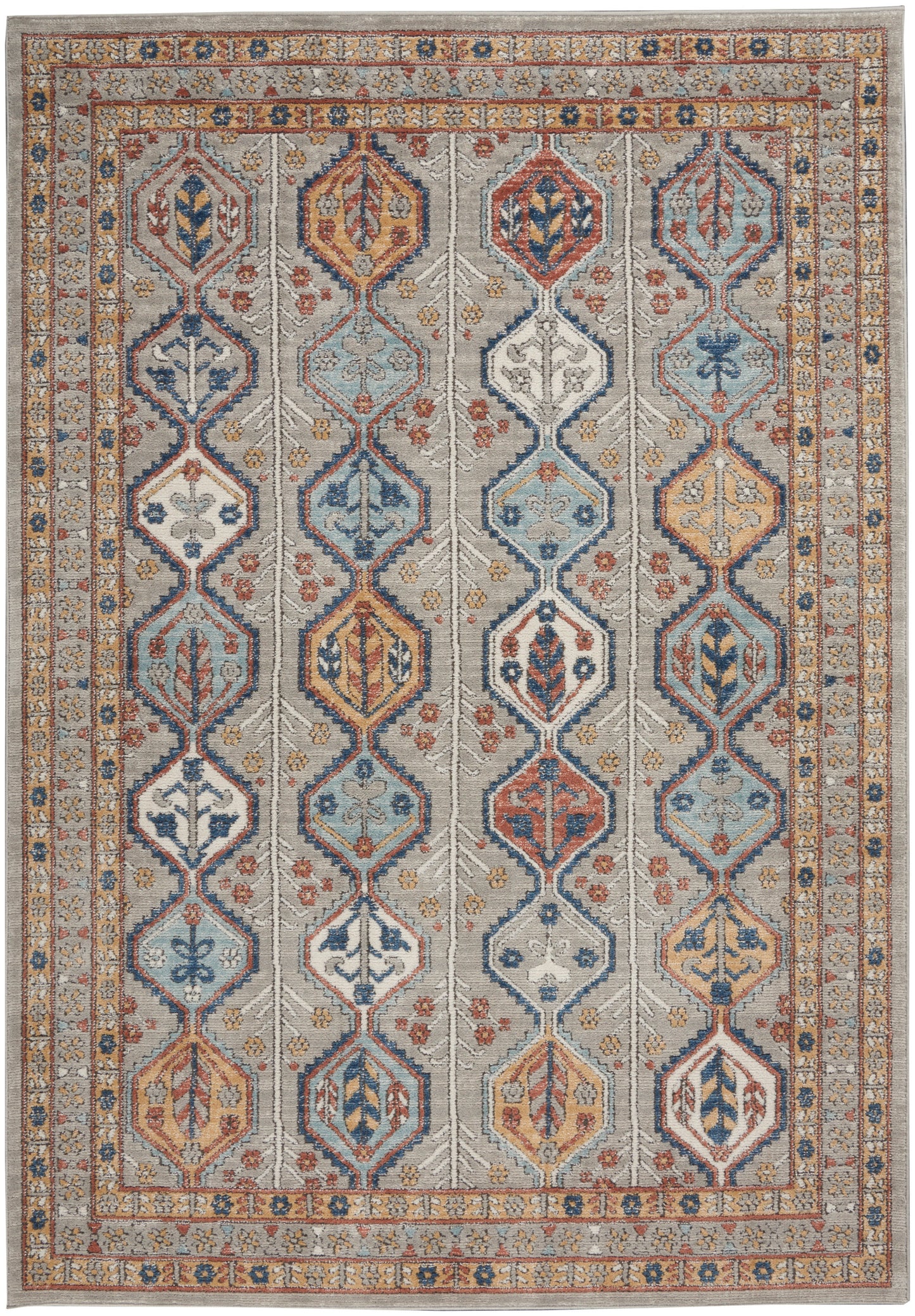 Nourison Home Quarry QUA15 Grey Multicolor Contemporary Power-loomed Rugs