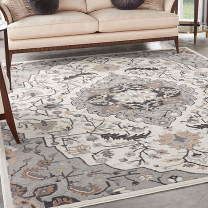 Nourison Home Elation  Ivory Grey  Traditional