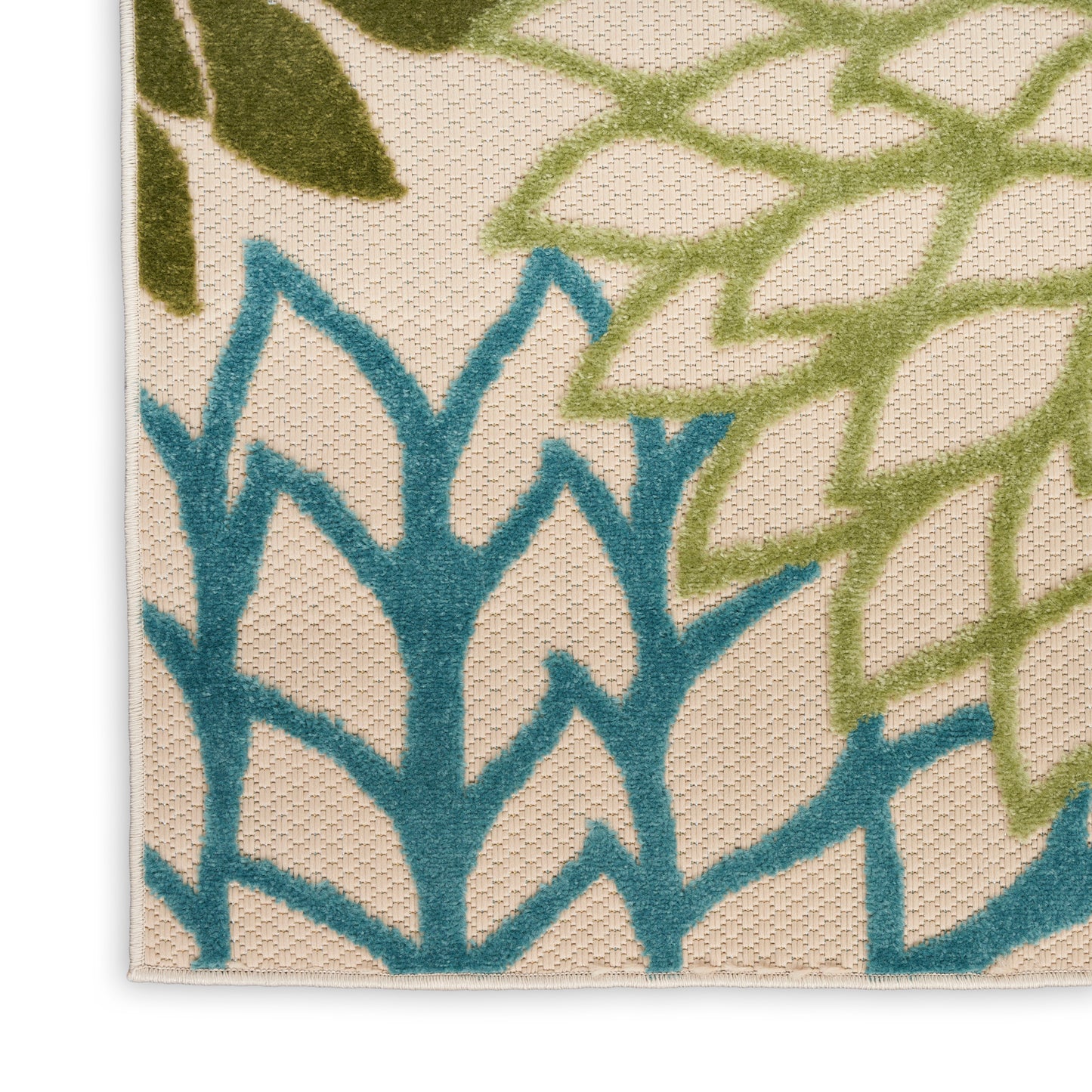 Nourison Home Aloha  Green Multicolor  Contemporary