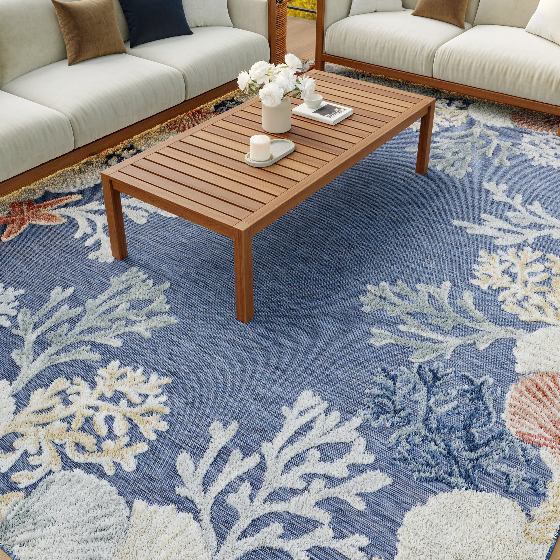 Nourison Home Suncoast  Denim Multicolor  Contemporary