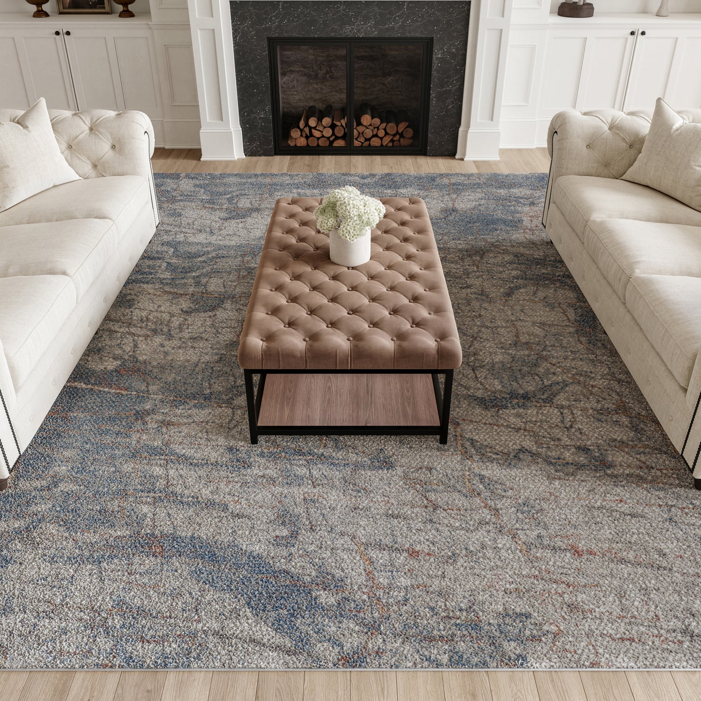 Nourison Home Rustic Textures  Light Grey Blue  Contemporary