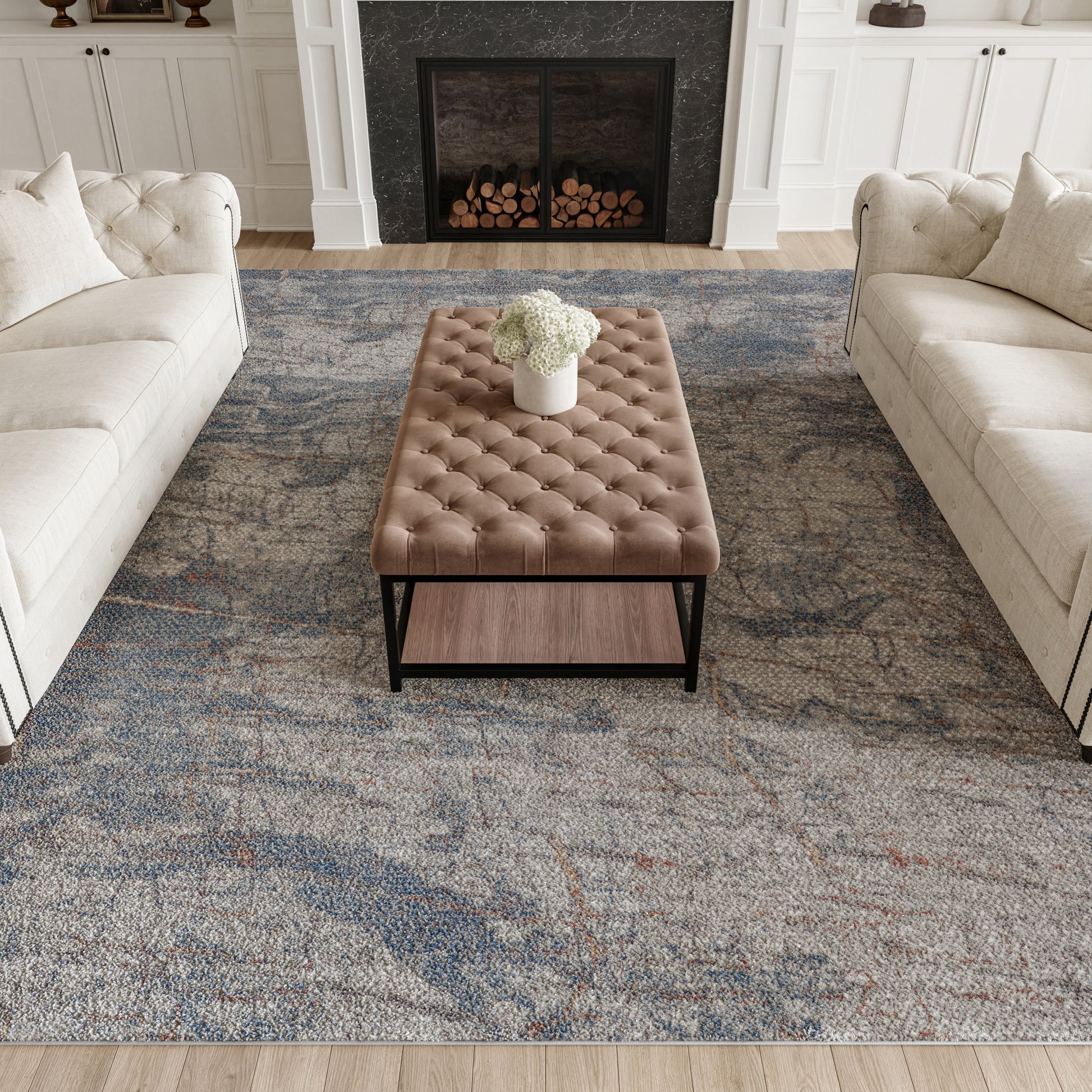 Nourison Home Rustic Textures  Light Grey Blue  Contemporary