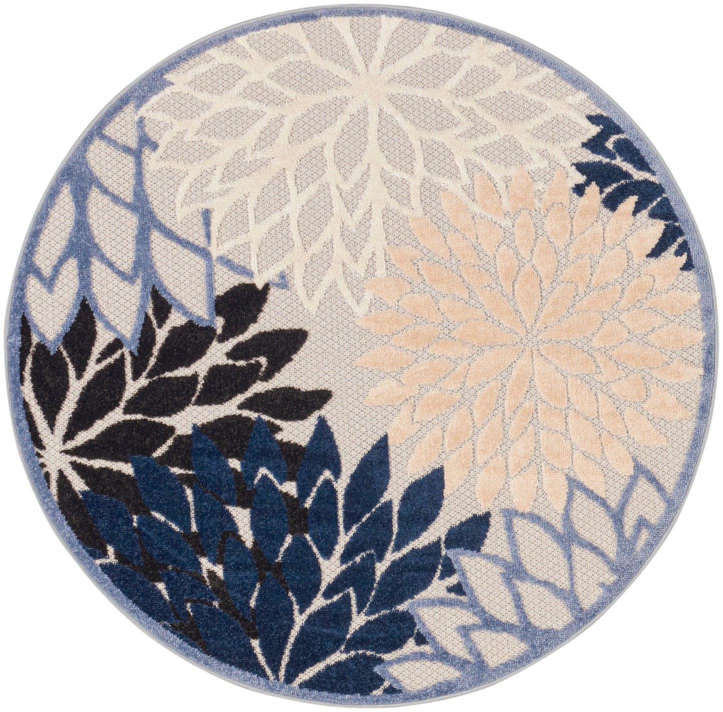 Nourison Home Aloha ALH05 Blue Multicolor Contemporary Power-loomed Rugs