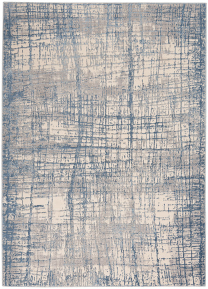 Calvin Klein CK950 Rush CK950 Ivory Blue Contemporary Power-loomed Rug