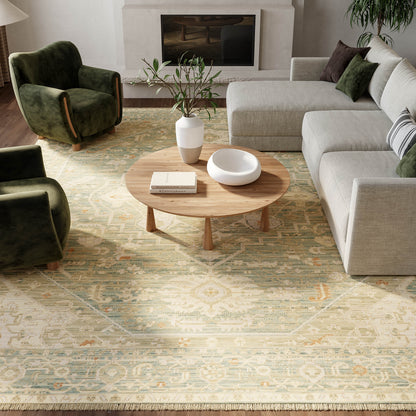 Nourison Home Antique Bloom  Teal  Traditional