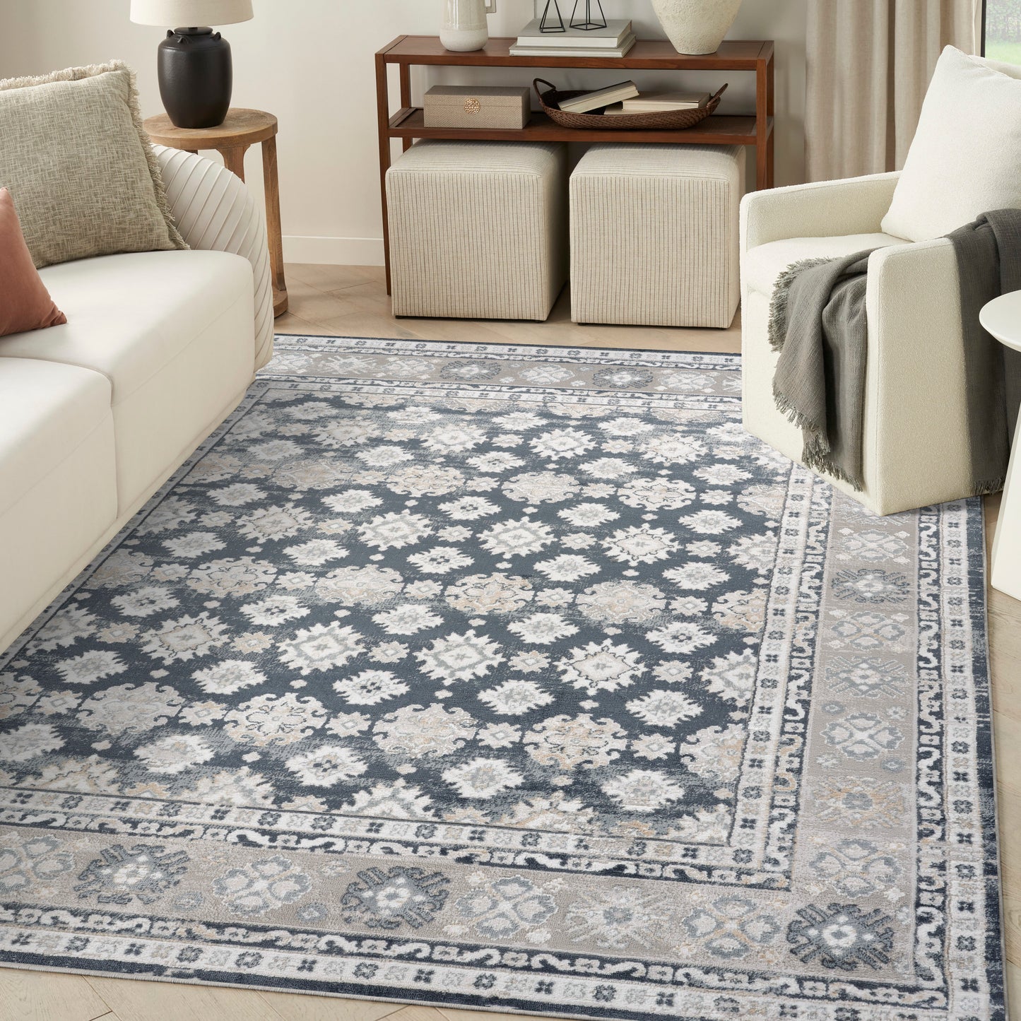 Nourison Home Dekor  Grey Navy  Traditional