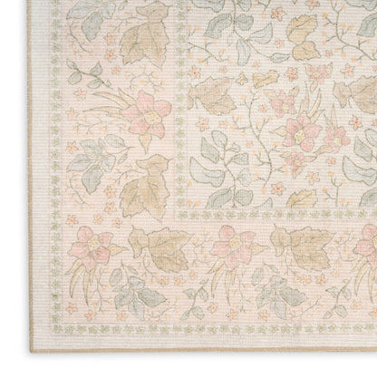 Nourison Home Botanical Washables  Beige Multicolor  Contemporary