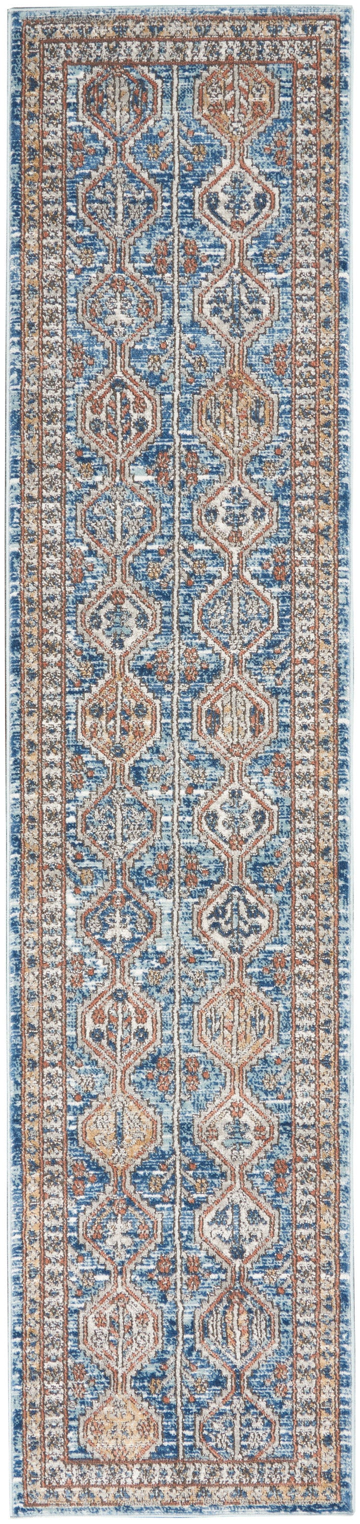 Nourison Home Quarry QUA15 Blue Multicolor Contemporary Power-loomed Rugs