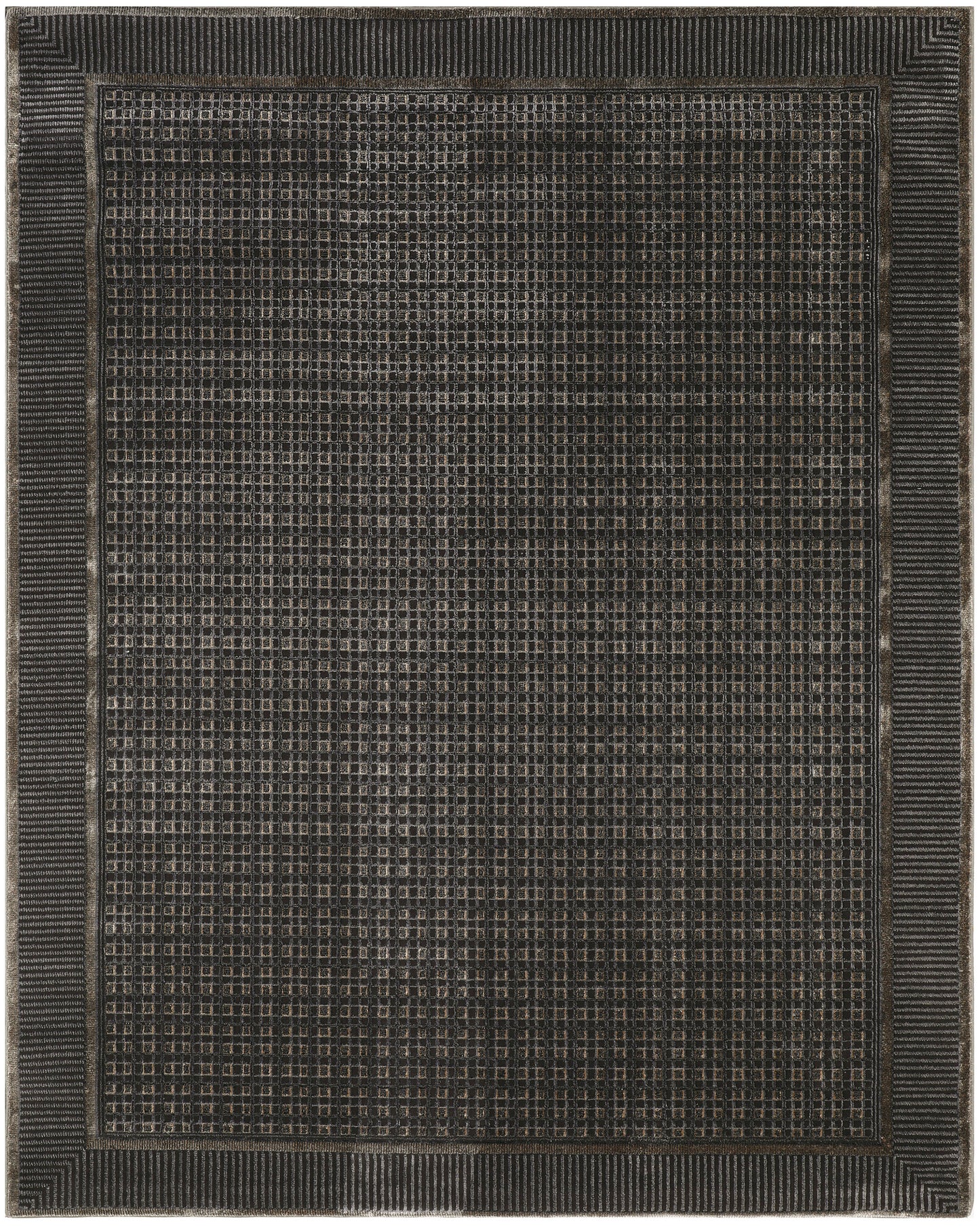 Nourison Home Nordic NRC03 Black Taupe Contemporary Power-loomed Rug