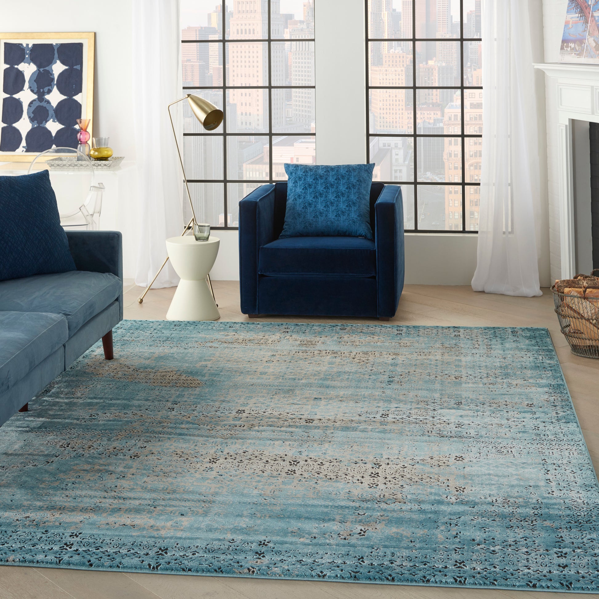 Nourison Home Karma  Blue  Traditional