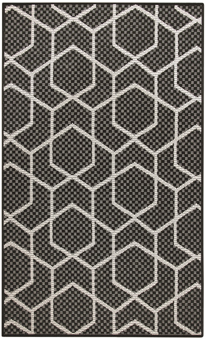 Nourison Home Horizon Indoor/Outdoor HOZ01 Black Contemporary Power-loomed Rug