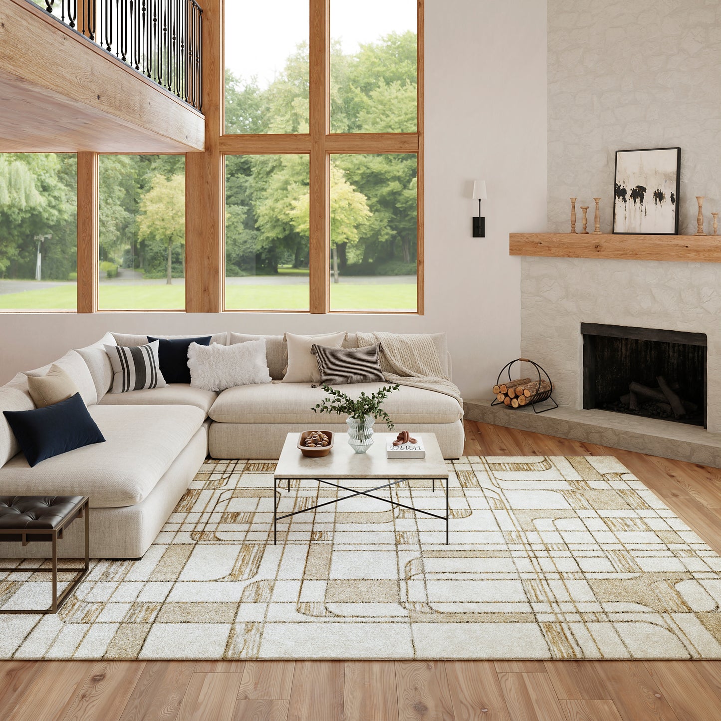 Nourison Home Nordic  Ivory Multicolor  Contemporary