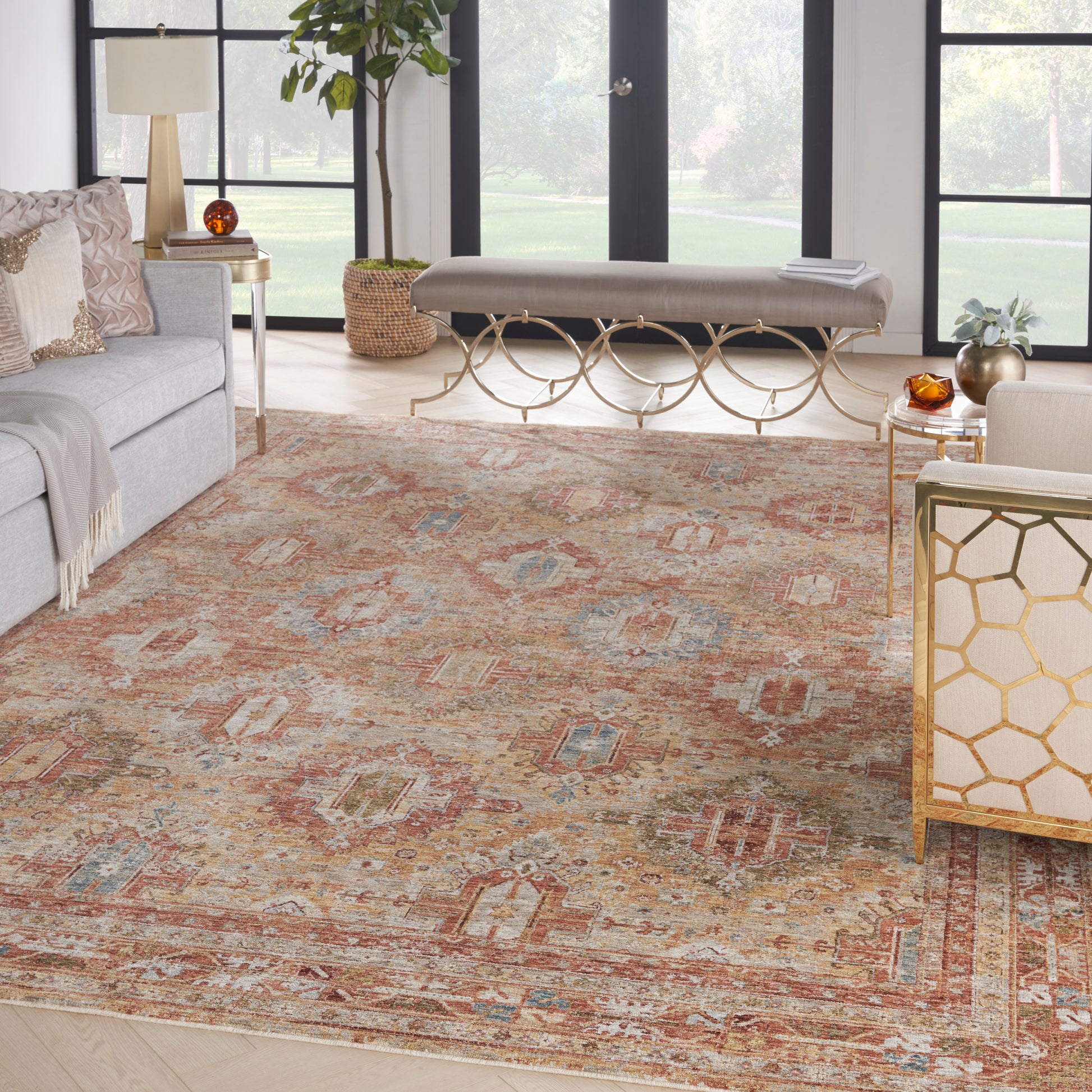 Nourison Home Sahar  Rust  Traditional