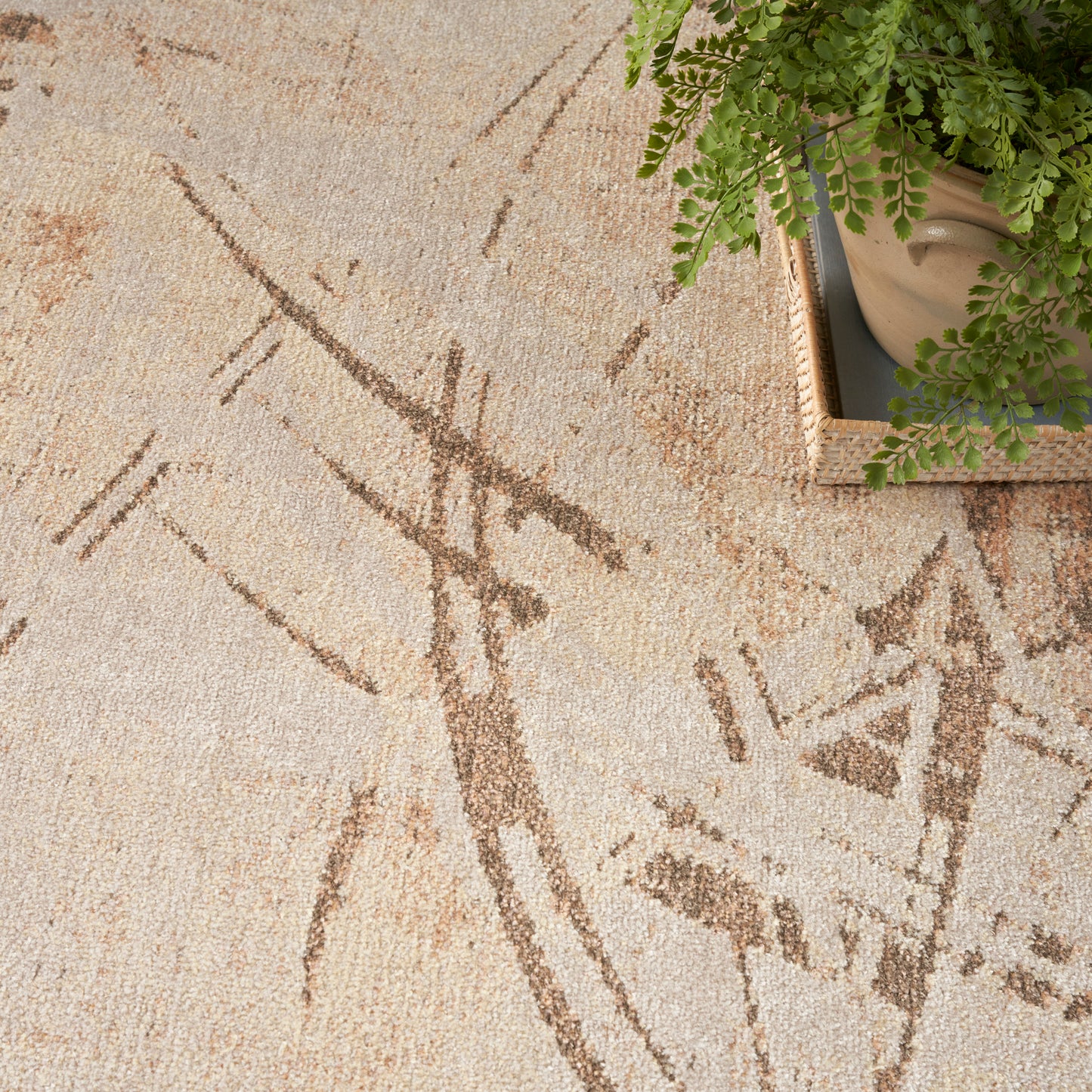 Nourison Home Astra Machine Washable  Beige  Contemporary