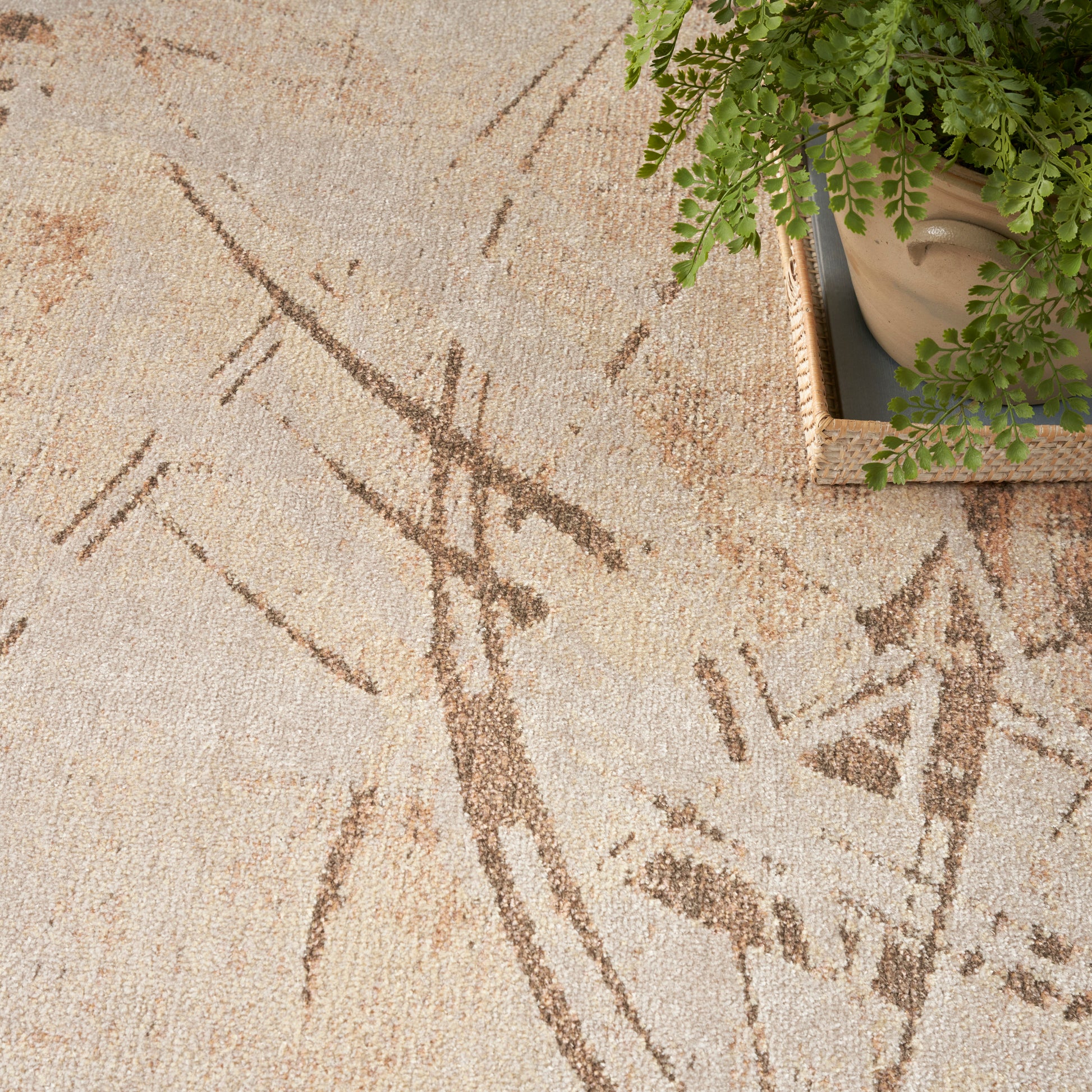 Nourison Home Astra Machine Washable  Beige  Contemporary