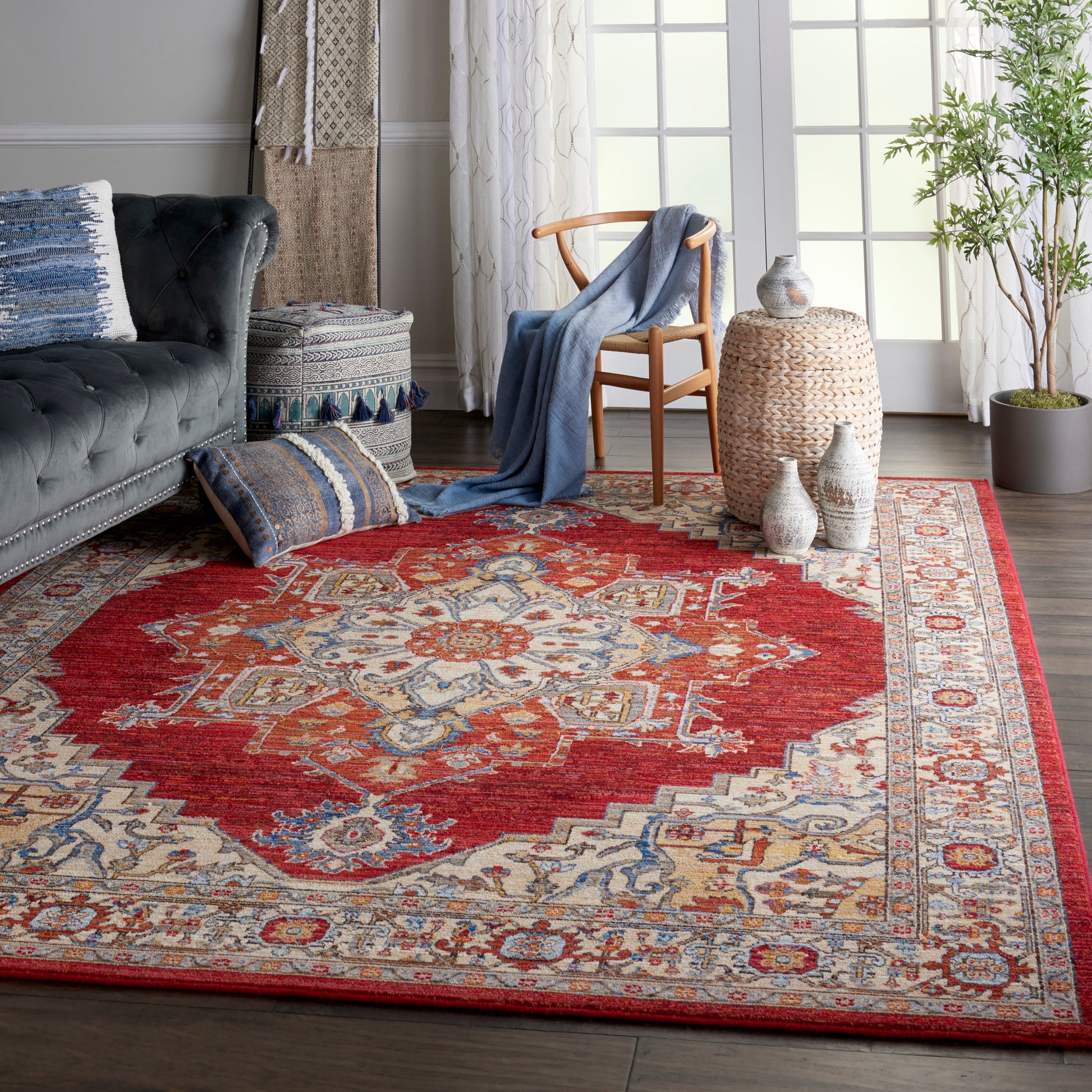 Nourison Home Majestic  Red  Traditional