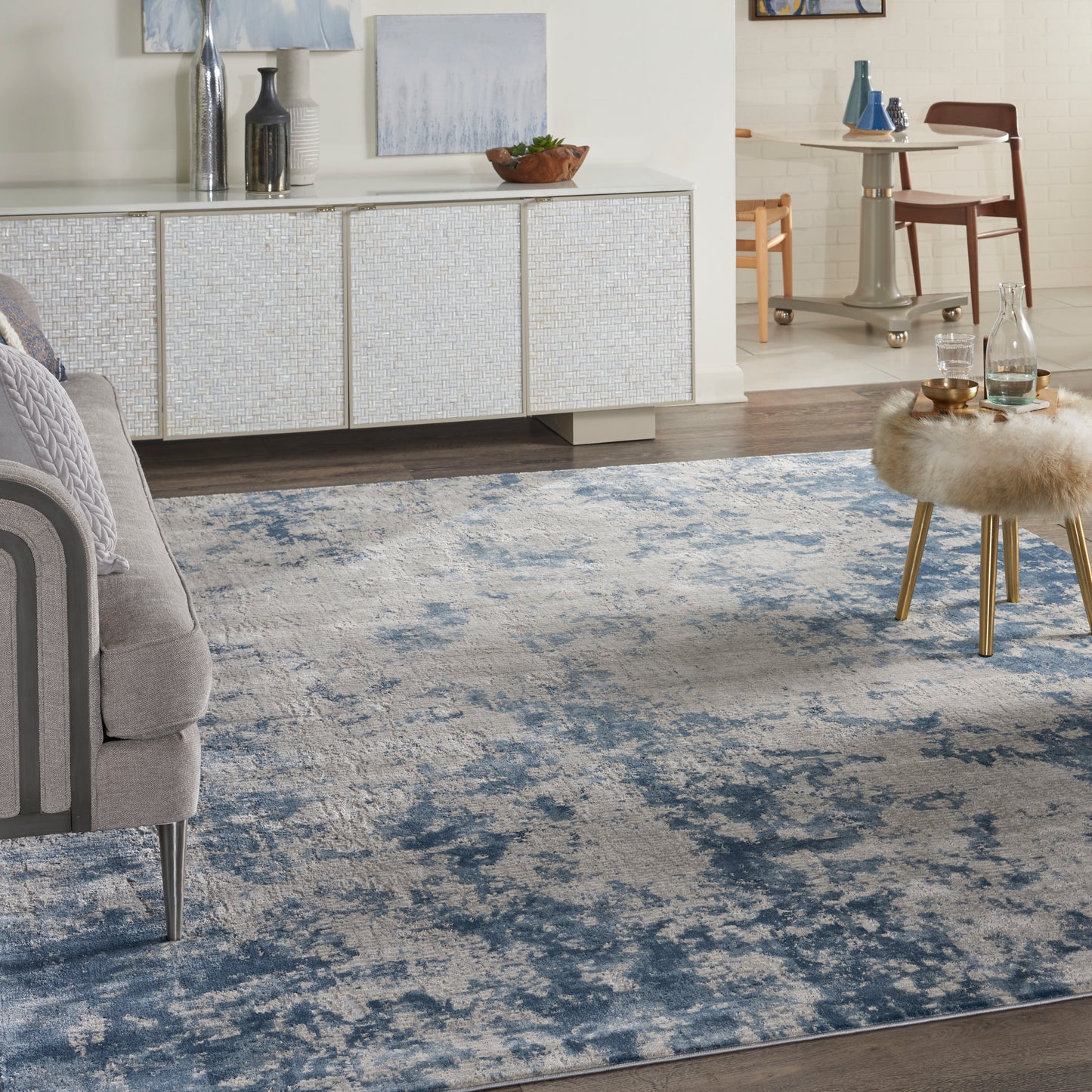 Nourison Home Rustic Textures  Grey Blue  Contemporary
