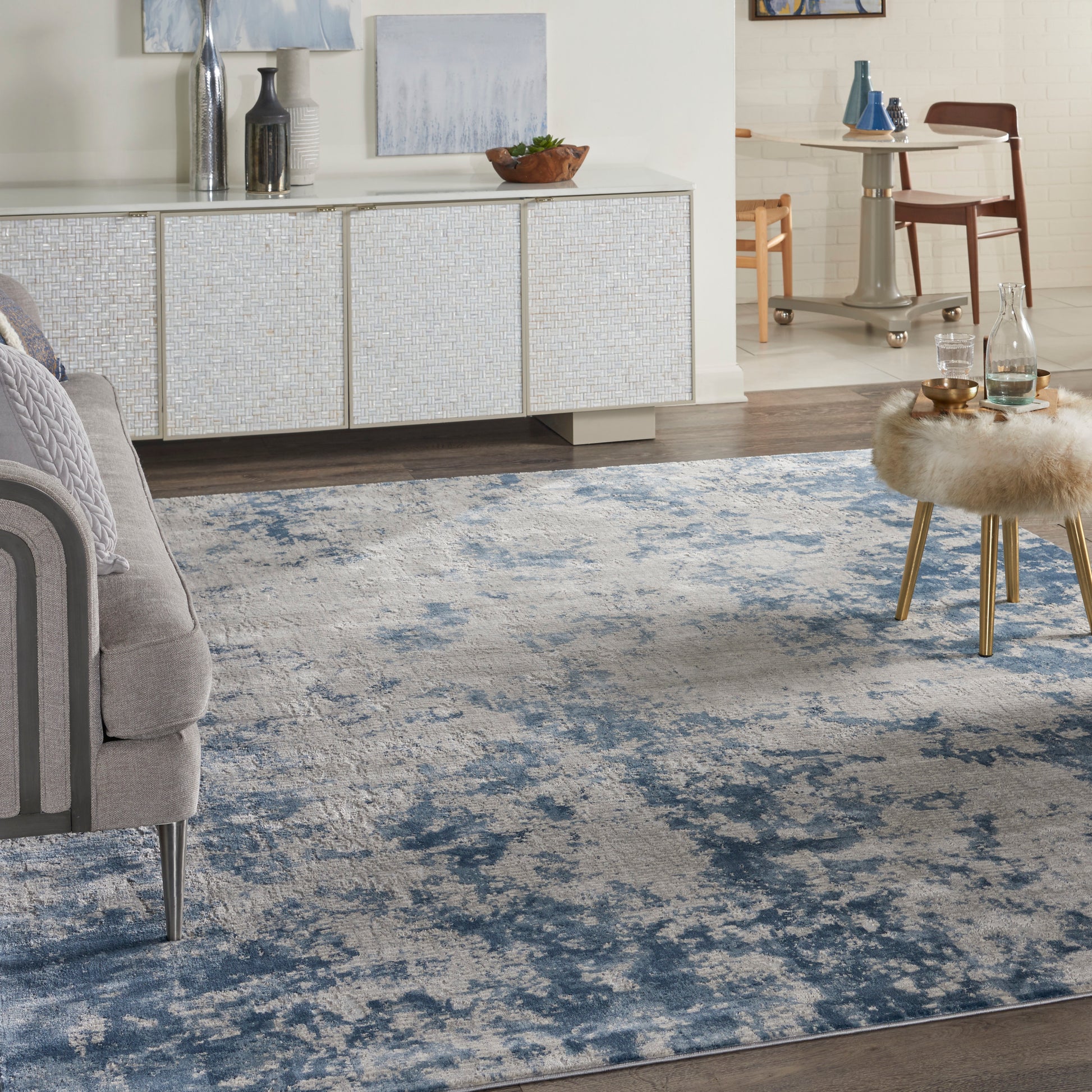 Nourison Home Rustic Textures  Grey Blue  Contemporary