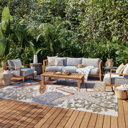 Nourison Home Aloha  Ivory Multicolor  Contemporary