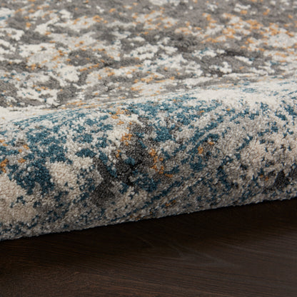 Nourison Home Tangra  Grey Multicolor  Contemporary