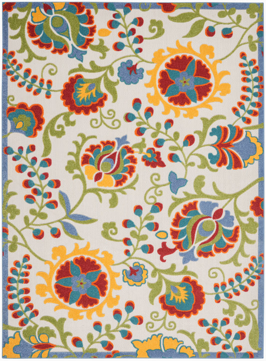 Nourison Home Aloha  Ivory Multicolor  Contemporary