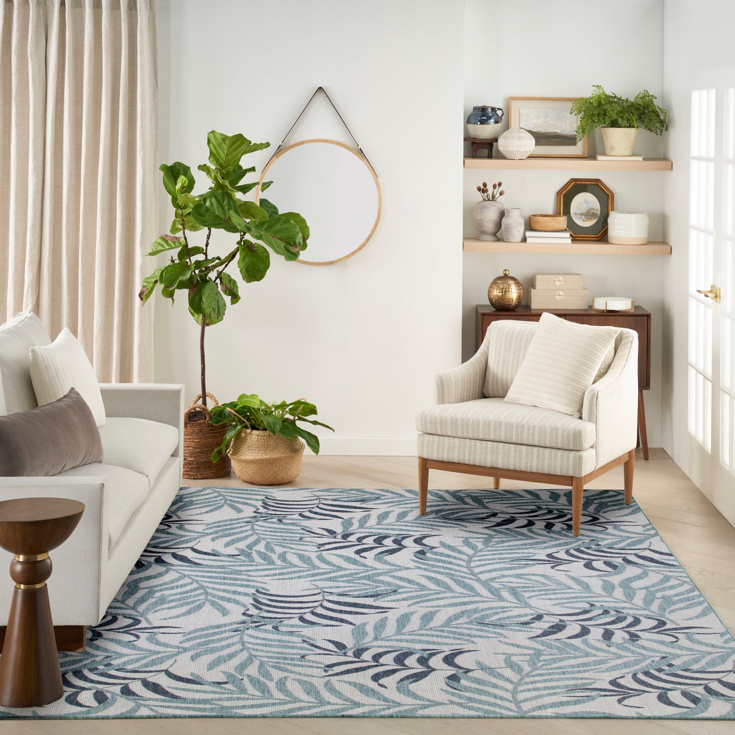 Nourison Home Garden Oasis  Blue  Contemporary