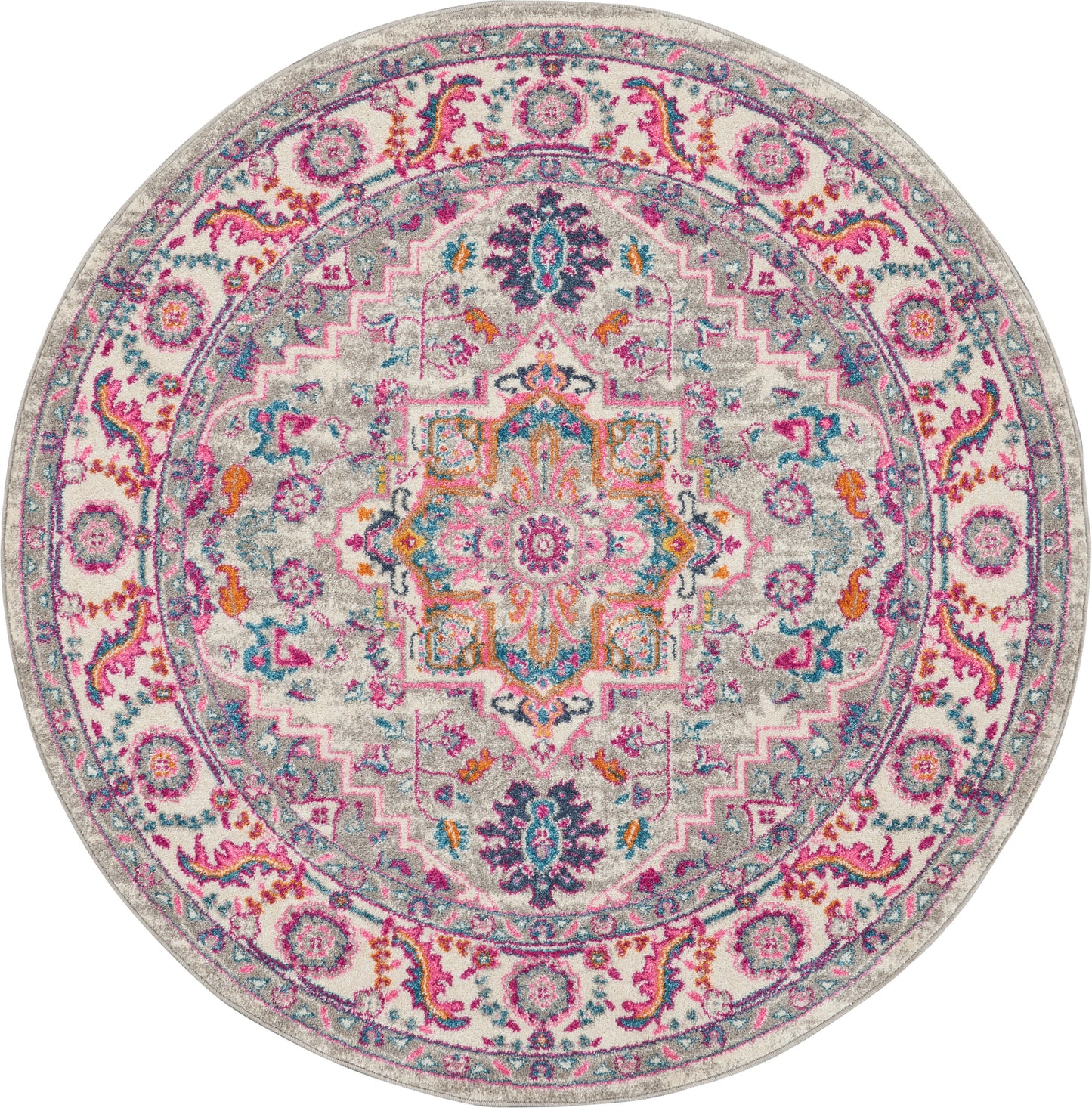 Nourison Home Passion PSN20 Light Grey Pink Transitional Power-loomed Rugs