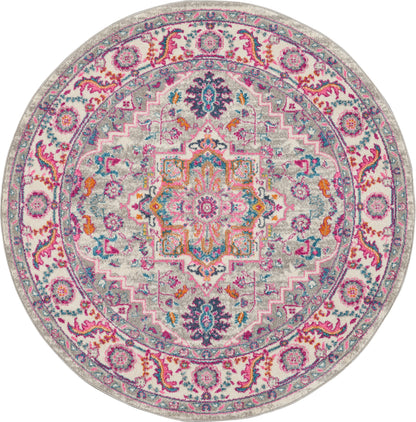 Nourison Home Passion PSN20 Light Grey Pink Transitional Power-loomed Rugs