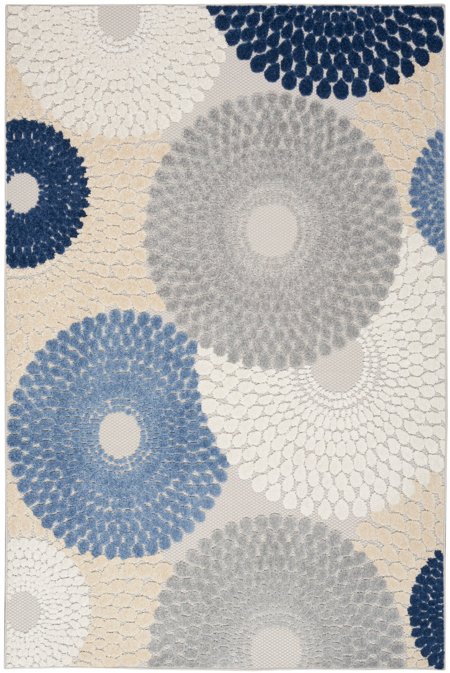 Nourison Home Aloha ALH29 Blue Grey Contemporary Power-loomed Rugs