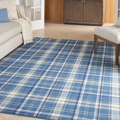Nourison Home Grafix  Blue  Contemporary