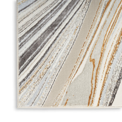 Nourison Home Glitz  Grey Gold  Contemporary