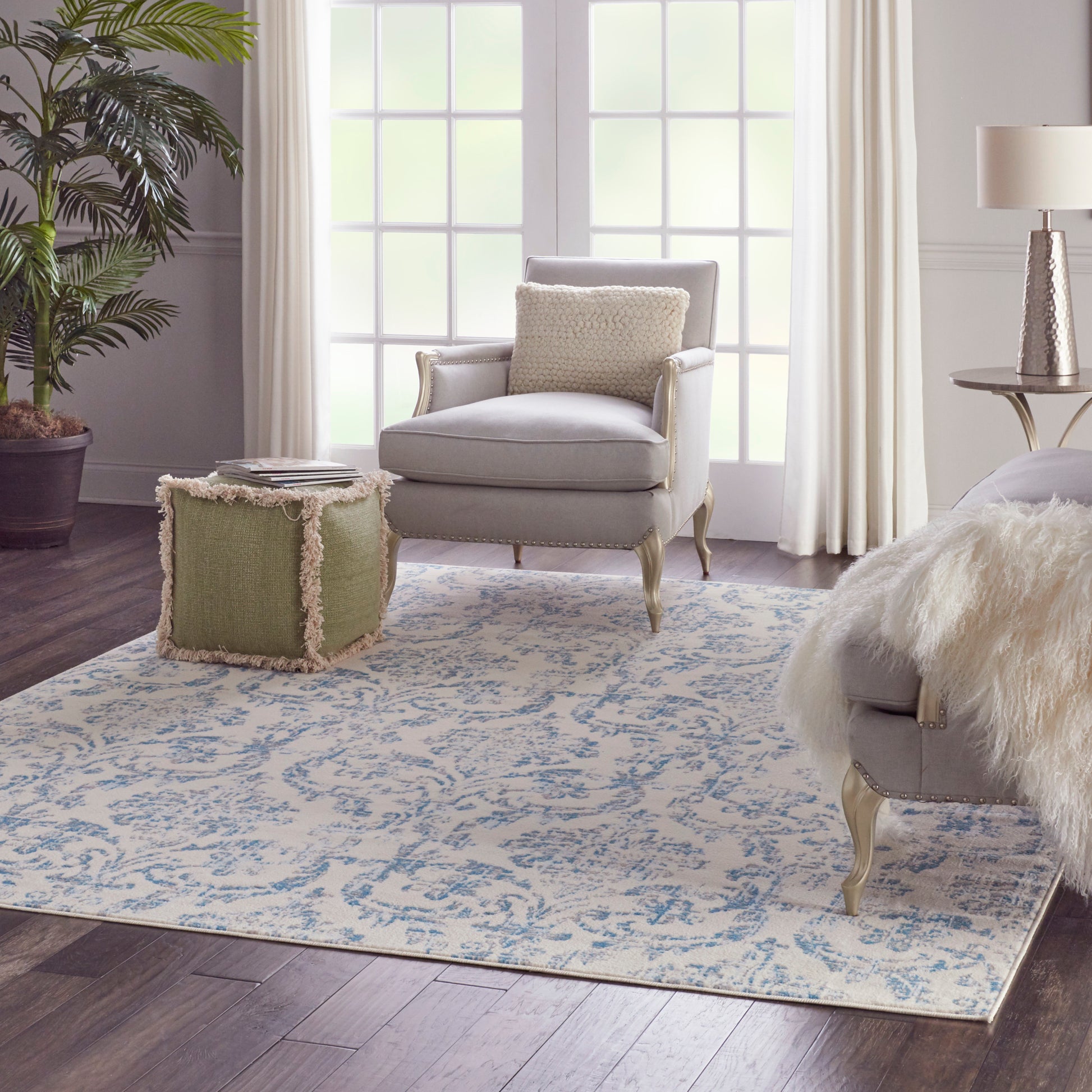 Nourison Home Jubilant  Ivory Blue  Transitional