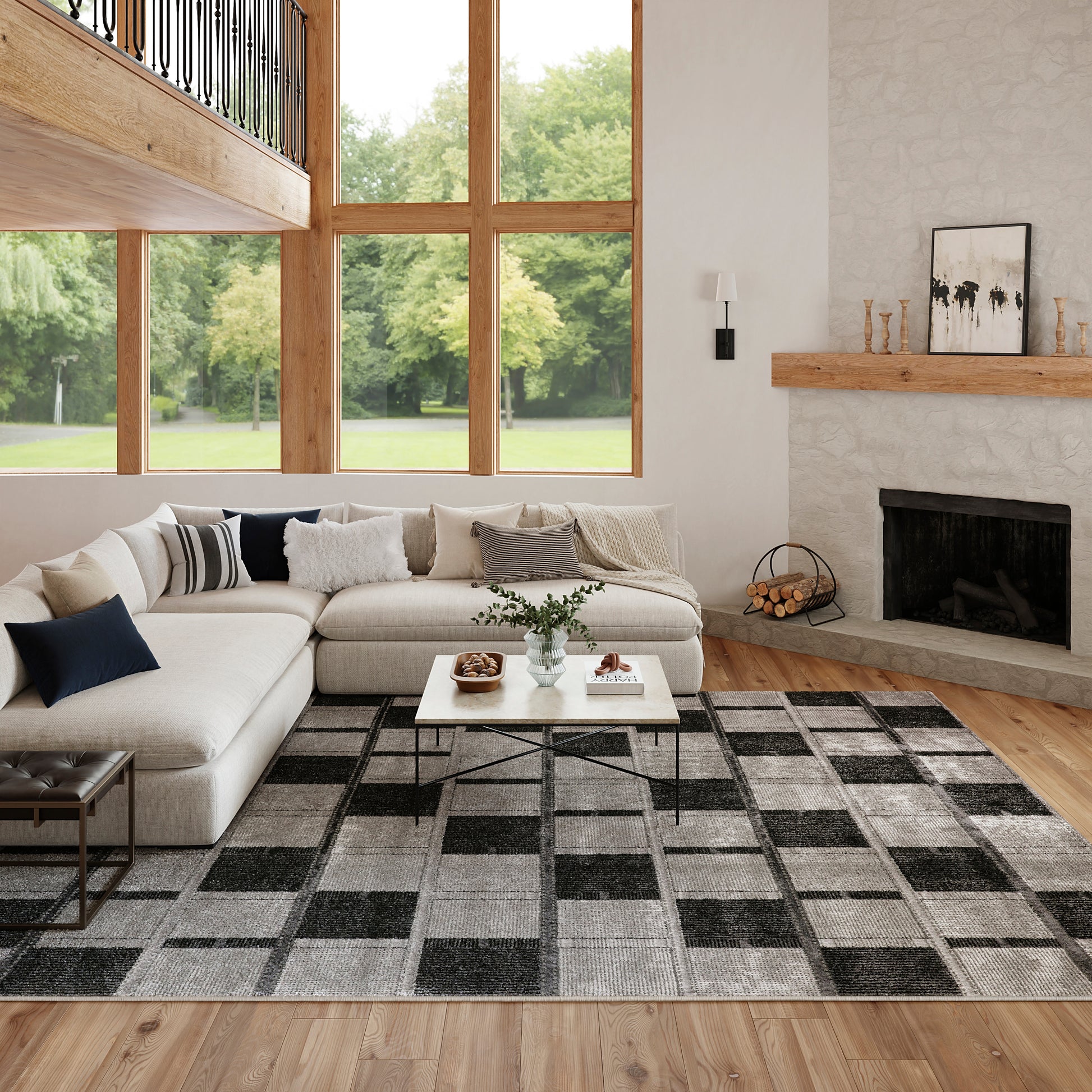 Nourison Home Nordic  Grey Black  Contemporary