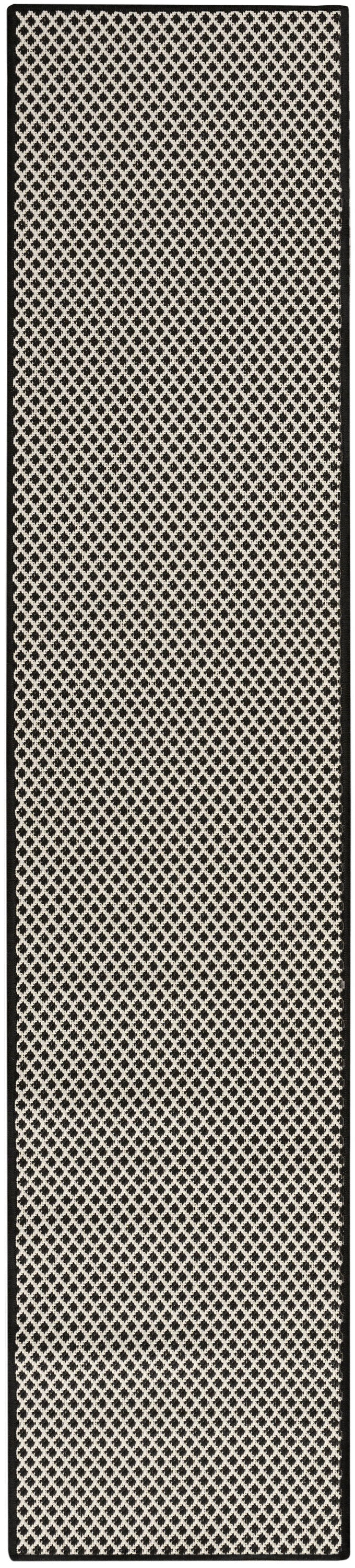 Nourison Home Courtyard COU01 Black White Contemporary Power-loomed Rug