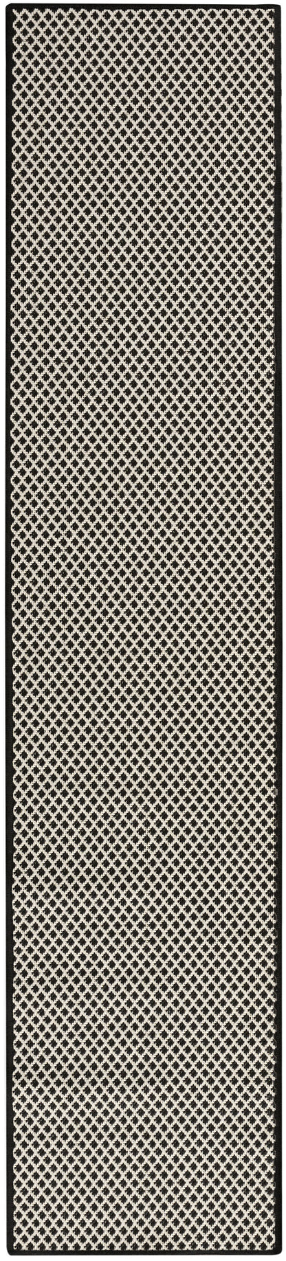 Nourison Home Courtyard COU01 Black White Contemporary Power-loomed Rug