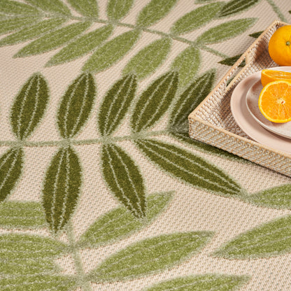 Nourison Home Aloha  Ivory Green  Contemporary
