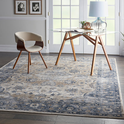 Nourison Home Malta  Blue Ivory  Traditional