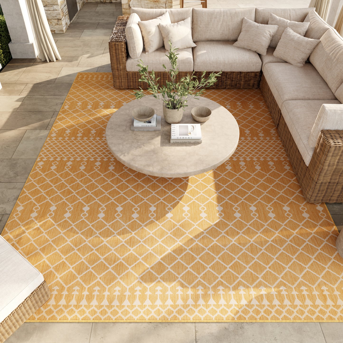 Nourison Home Positano  Yellow  Contemporary