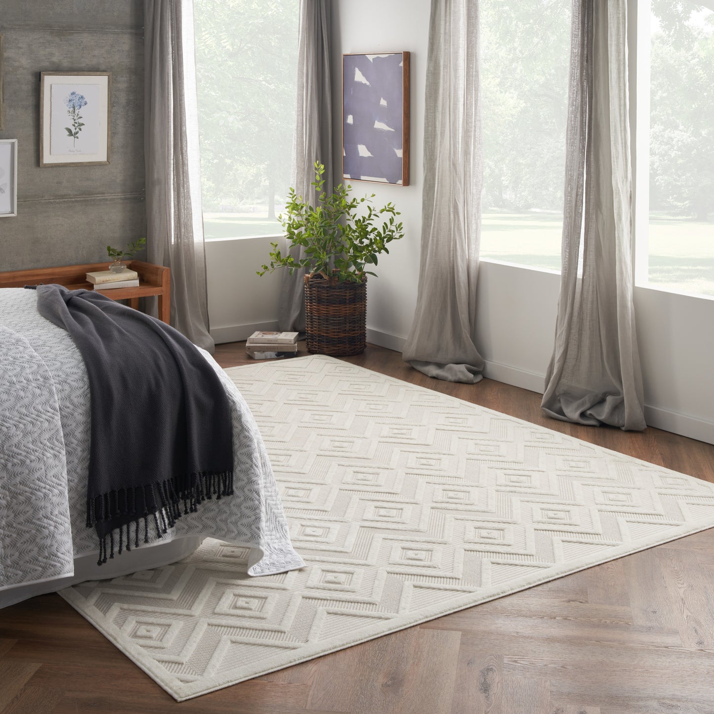 Nourison Home Versatile  Ivory White  Contemporary