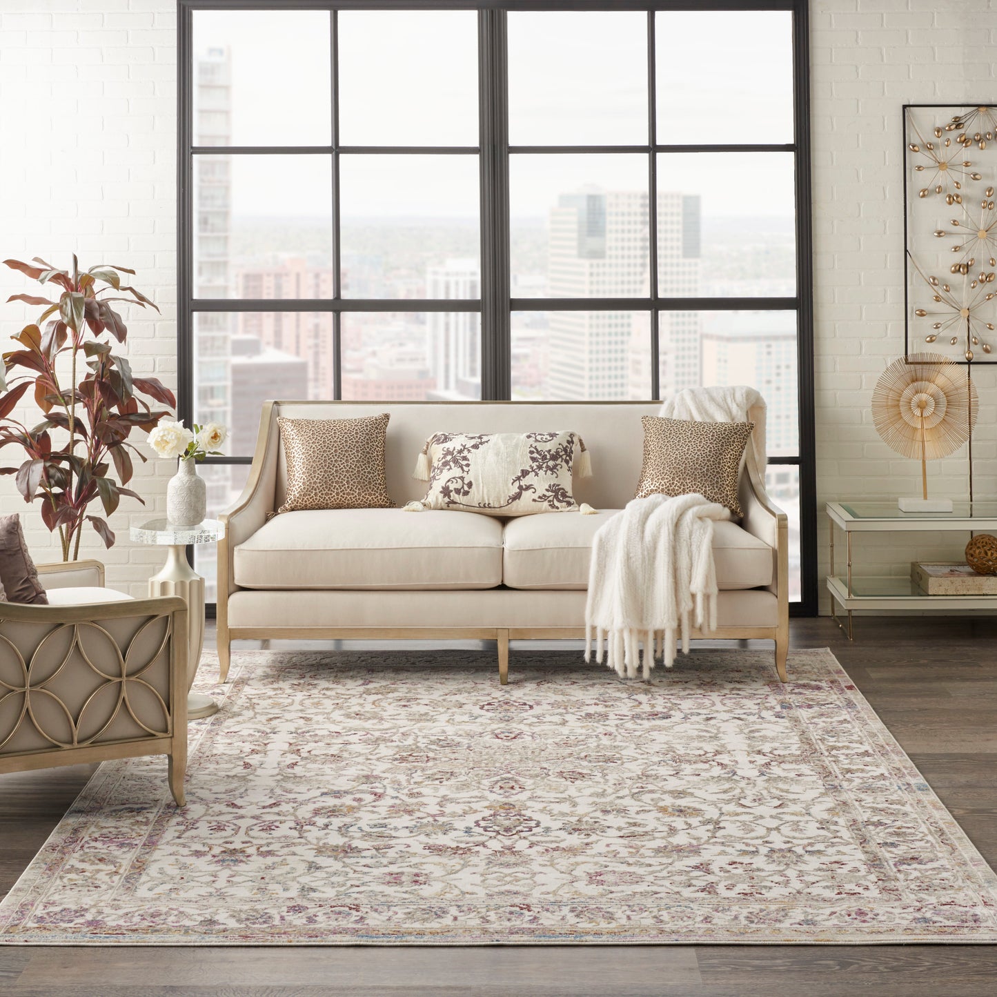 Nourison Home Melody  Ivory Multicolor  Traditional