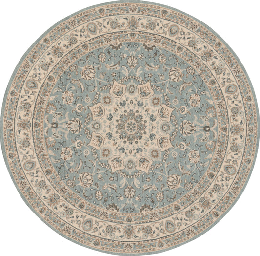 Nourison Home Living Treasures  Aqua Ivory  Traditional