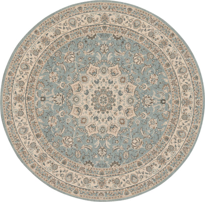 Nourison Home Living Treasures LI15 Aqua Ivory Traditional Loom-woven Rug