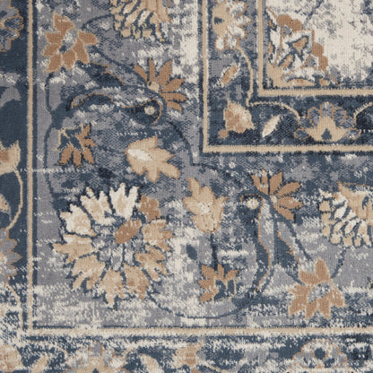 Nourison Home Malta  Blue Ivory  Traditional