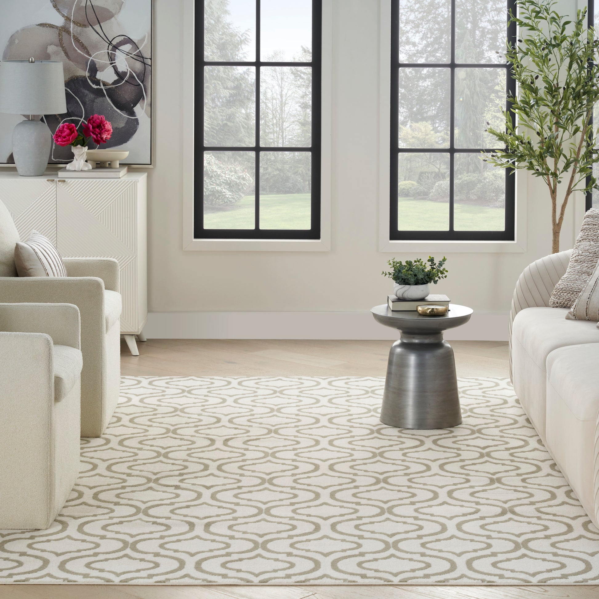 Nourison Home Jubilant  Ivory Green  Transitional