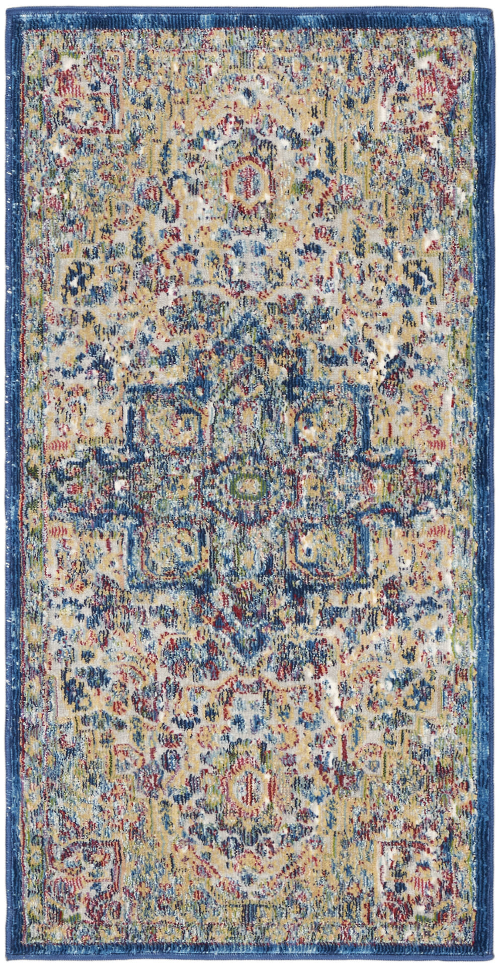 Nourison Home Ankara Global ANR15 Grey Navy Transitional Power-loomed Rug