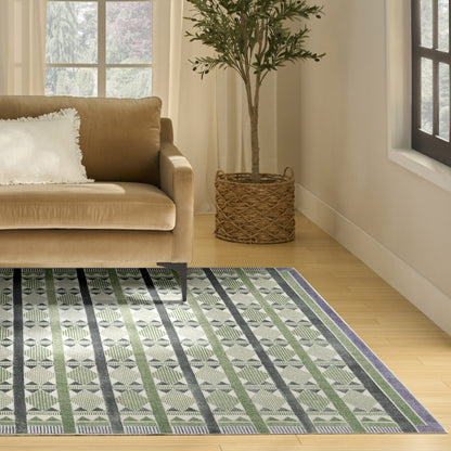 Nourison Home Nordic  Green Blue  Contemporary